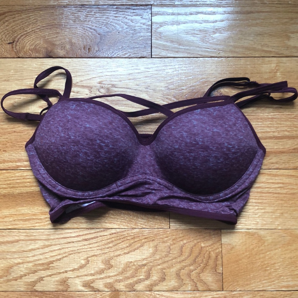 Strappy push up sports bra
